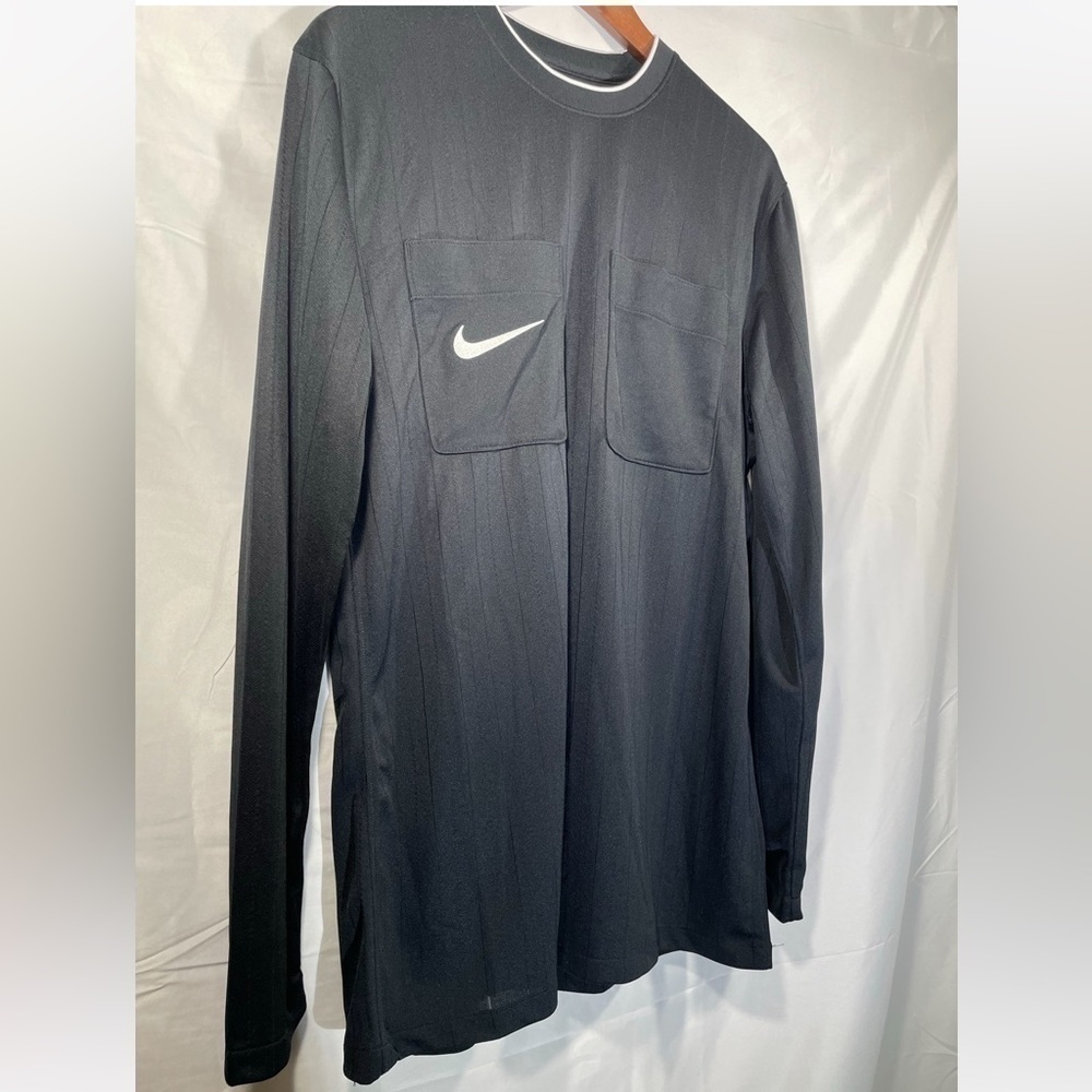 Nike Dri-Fit Mens Referee 2 Jersey Long Sleeve Black Sports Shirt Active Large - Picture 5 of 11